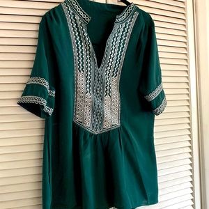 Handmade Tibetan peasant blouse size L